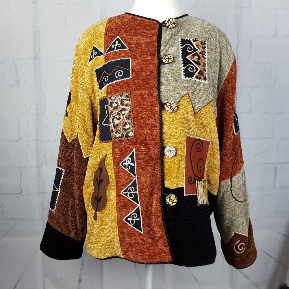Womens Indigo Moon Boho Patchwork Jacket M